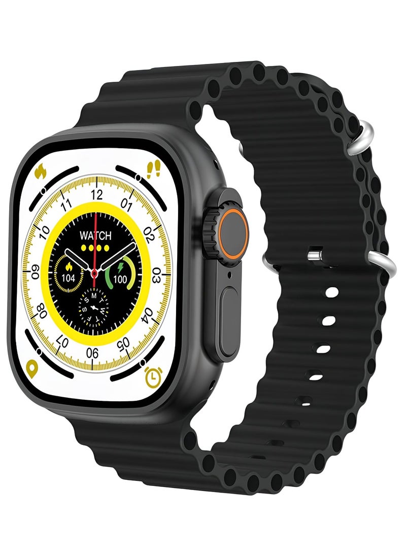 Generic - X8+ Ultra Smart Watch Bluetooth NFC Wireless Charging - Black - Image 1
