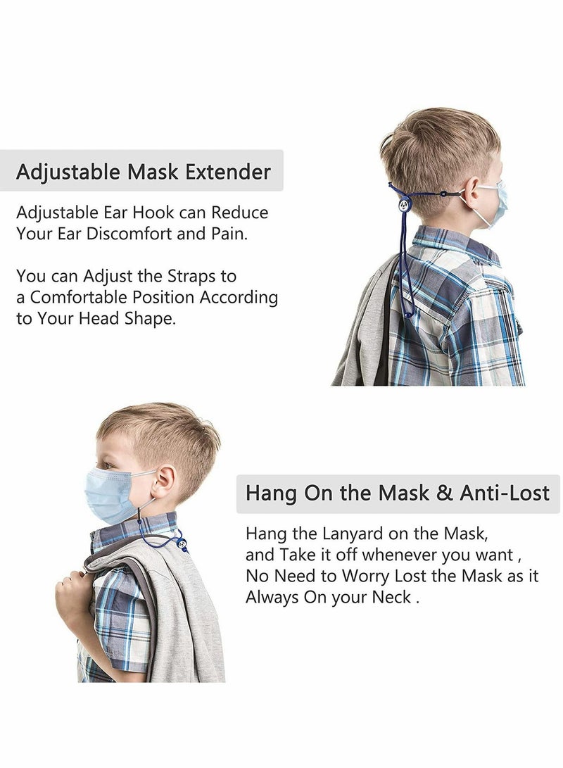 KASTWAVE Adjustable Length Lanyard Extender for Kids Adults Mask Lanyard Strap Mask Chain Adjustable, Relieve Ear Pressure Face Cover Rest Ear Holder Rope, (6PCS-Multicolored-Kid) - Image 5