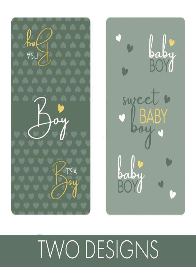 DISTINCTIVS Green It's a Boy Baby Shower Wrappers for Mini Chocolate Bars, Sweet Baby Boy Party Favor Candy Labels - 42 Count - Image 5