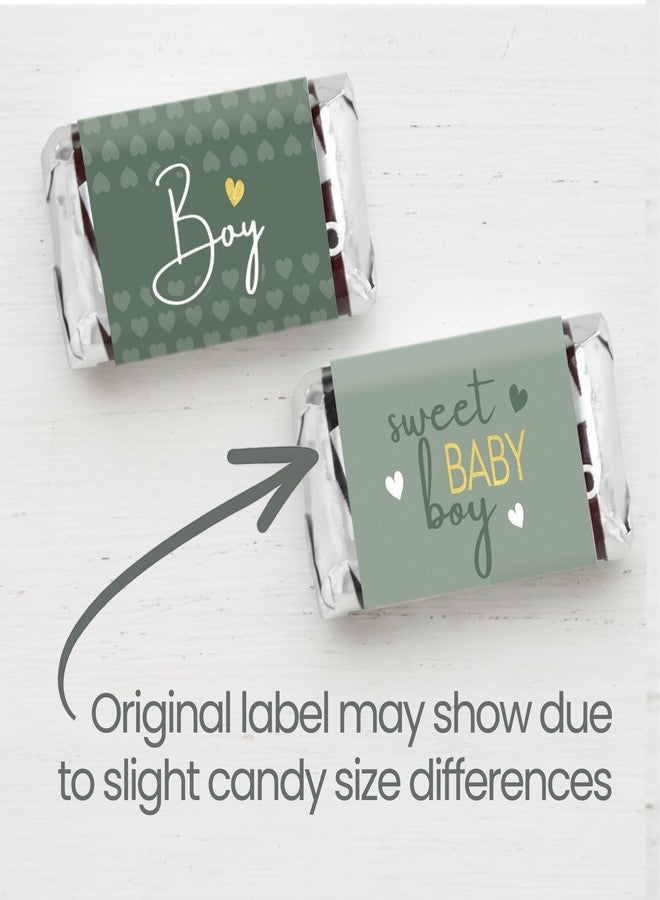 DISTINCTIVS Green It's a Boy Baby Shower Wrappers for Mini Chocolate Bars, Sweet Baby Boy Party Favor Candy Labels - 42 Count - Image 4