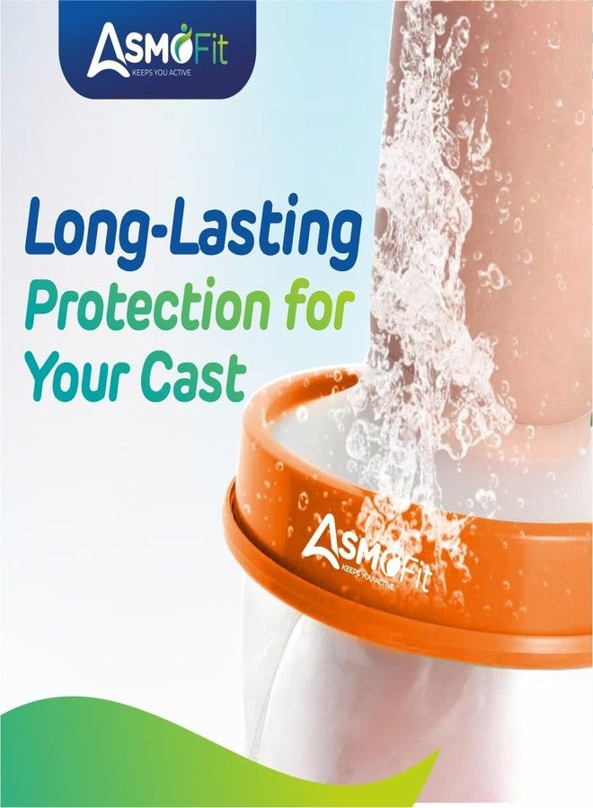 Asmofit غطاء جبيرة الساق المقاوم للماء من أسموفيت للاستحمام والسباحة | واقي جبيرة قابل لإعادة الاستخدام للكسور والحروق | حماية مانعة للتسرب للجبائر والضمادات والضمادات الجراحية والجروح والإصابات - Image 3