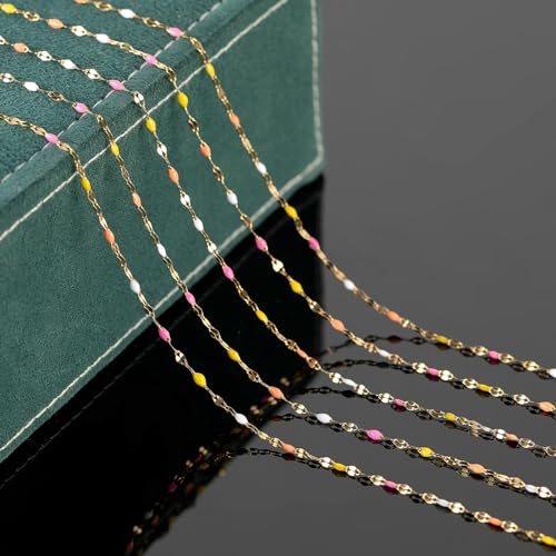 UMAOKANG 5 Meters Stainless Steel Chain for Jewelry Making Multicolored Craft Chain Gold Plated Chain for Women Necklace Bracelet DIY Jewelry Supplies - Image 4
