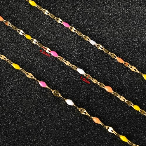 UMAOKANG 5 Meters Stainless Steel Chain for Jewelry Making Multicolored Craft Chain Gold Plated Chain for Women Necklace Bracelet DIY Jewelry Supplies - Image 3