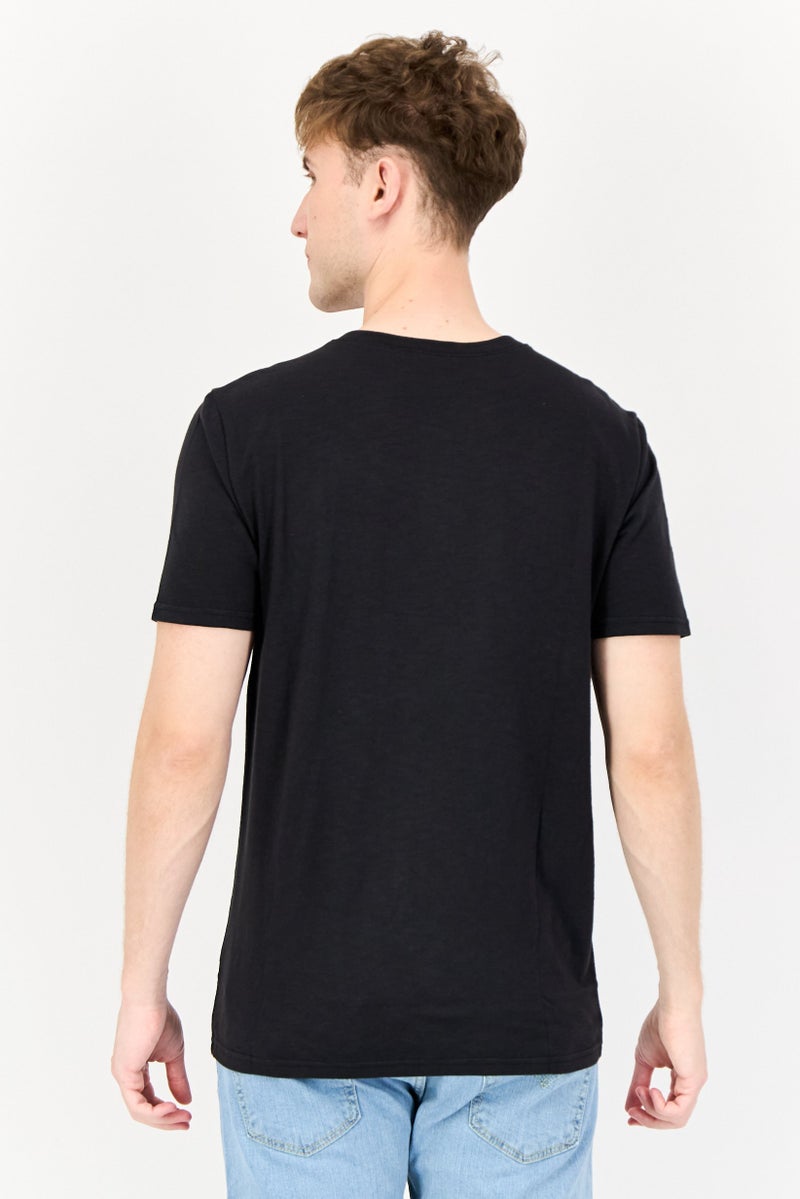 GAP Men Crew Neck Short Sleeves Plain T-Shirt, Black - Image 3