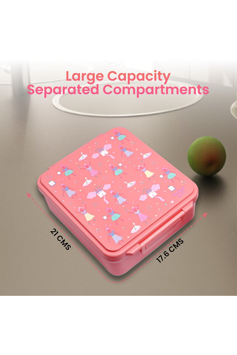 Bamboo Bark childrens kids large school lunch box, bento, snack box with compartments for kids, food jar included - Image 3