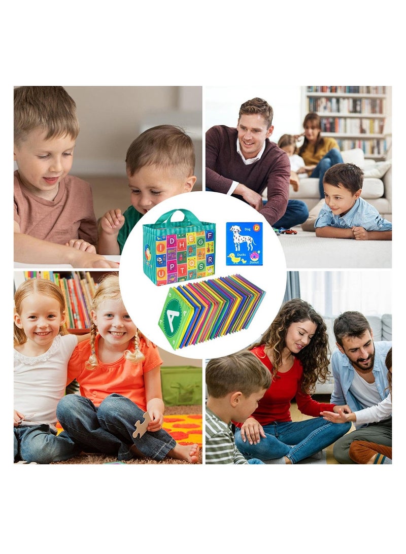 Soft Alphabet Flashcards Toy, Educational Cloth Alphabet Toy, 26 Alphabet Letters and Flora Fauna Awareness Toys for Kids - Image 3