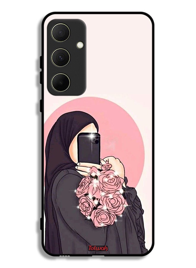 Tolwak Samsung Galaxy A35 5G Protective Case Cover Making Selfies While Holding Flowers Art - Image 1