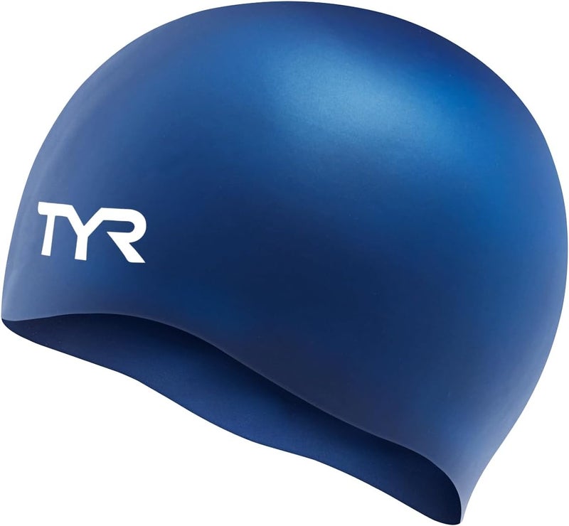 TYR Wrinkle Free Silicone Swim Cap in Navy - One Size - Image 1