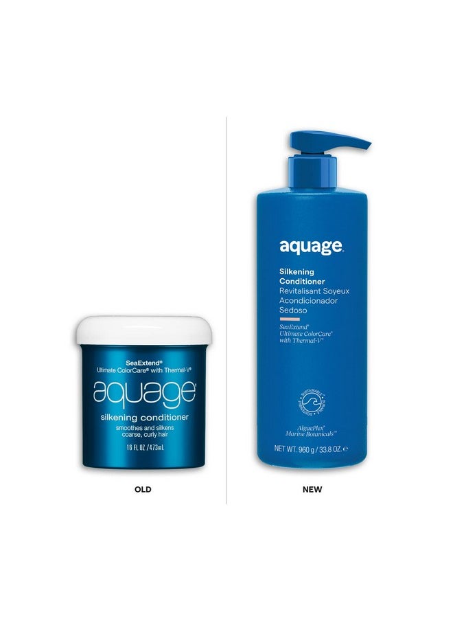 Aquage AQUAGE. SeaExtend Silkening Conditioner - Improves Manageability and Prepares Hair for Sleek, Smooth Styling with Frizz-Free Results, 33.8 oz  - Image 2