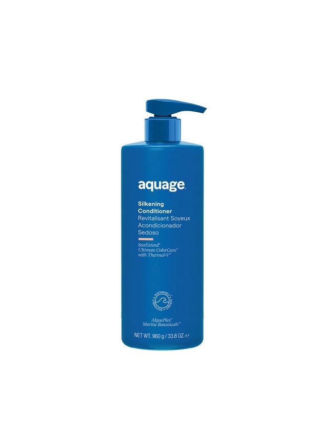 Aquage AQUAGE. SeaExtend Silkening Conditioner - Improves Manageability and Prepares Hair for Sleek, Smooth Styling with Frizz-Free Results, 33.8 oz  - Image 1