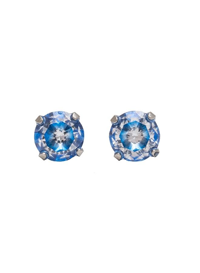 Studex 5MM Cubic Zirconia Neon Blue Allergy-Free Stainless Steel Ear Studs - Image 1