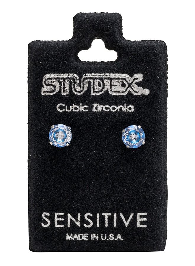Studex 5MM Cubic Zirconia Neon Blue Allergy-Free Stainless Steel Ear Studs - Image 5