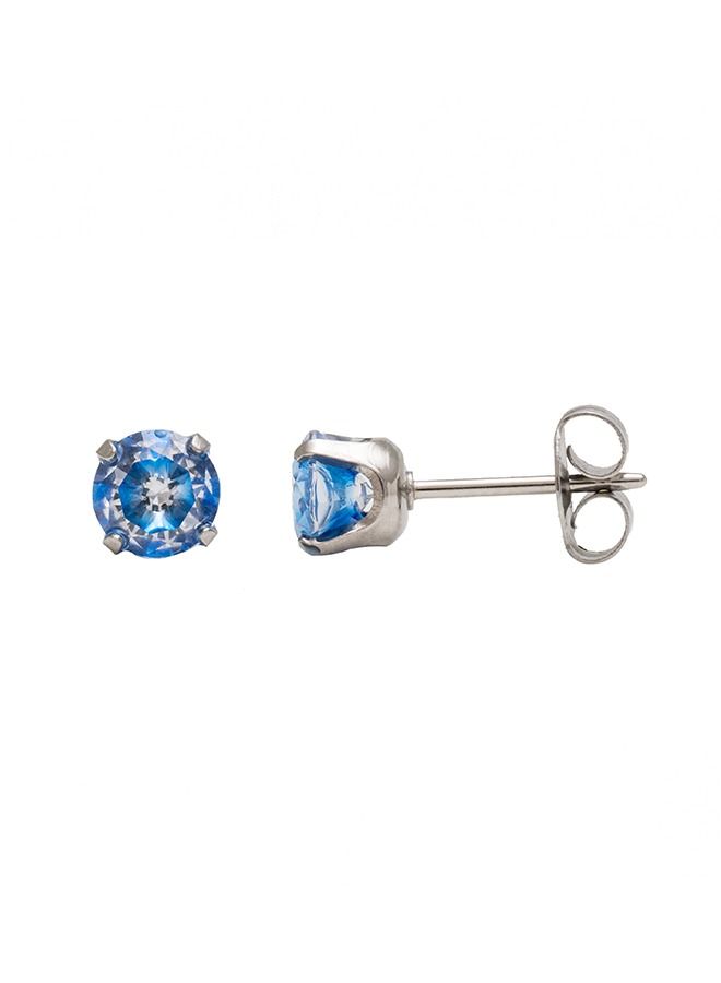 Studex 5MM Cubic Zirconia Neon Blue Allergy-Free Stainless Steel Ear Studs - Image 3