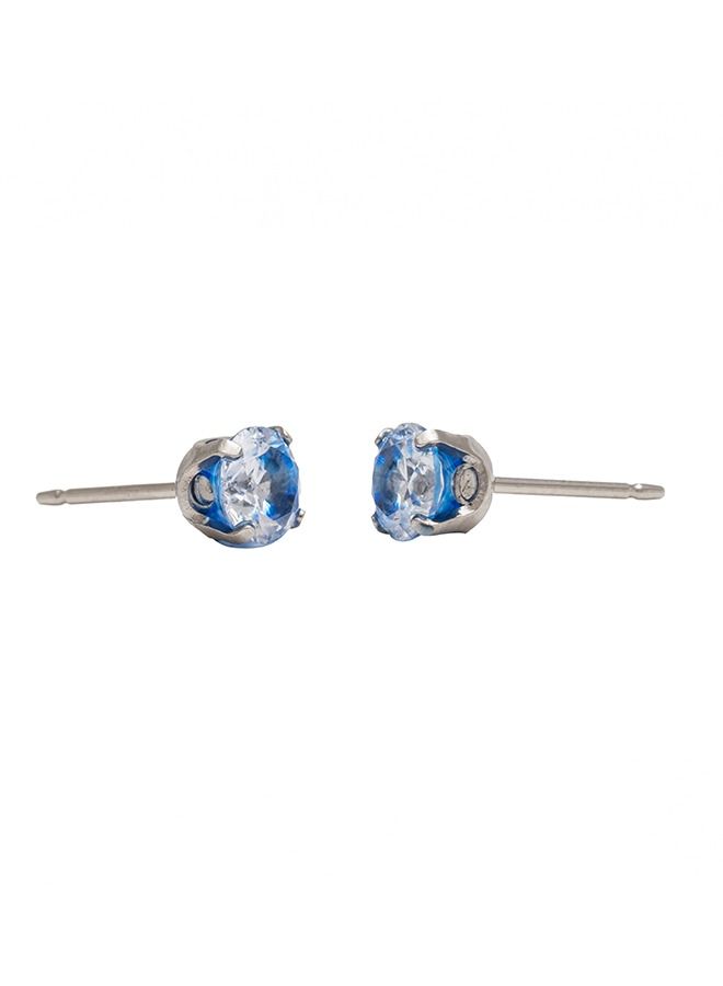 Studex 5MM Cubic Zirconia Neon Blue Allergy-Free Stainless Steel Ear Studs - Image 4