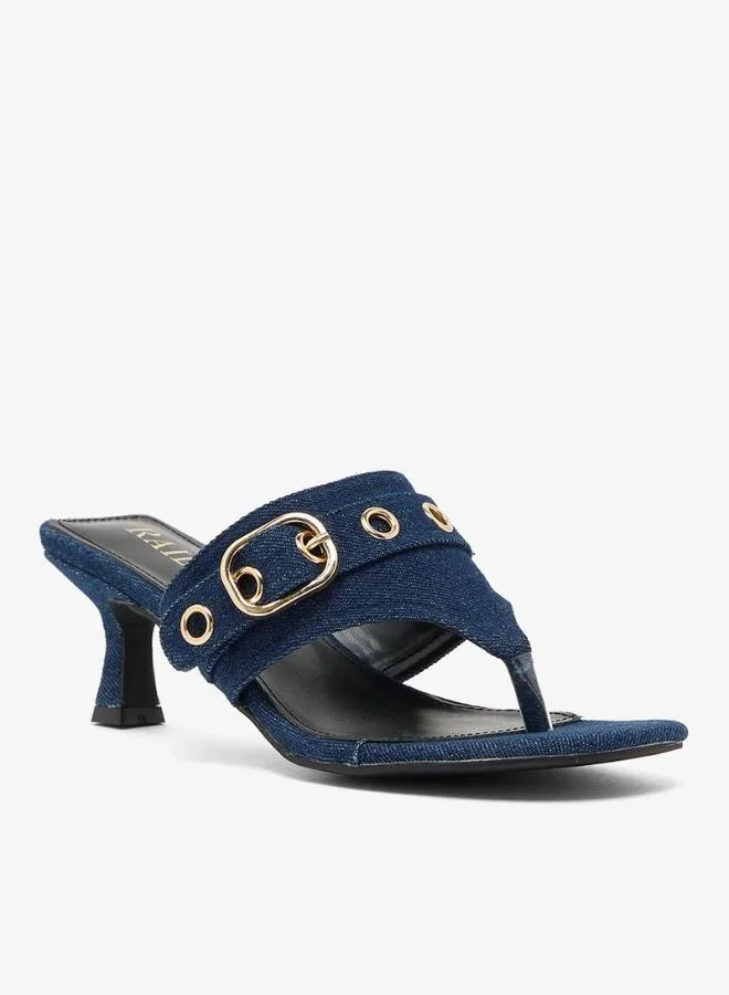 Raid blue denim Inkaa Denim Heeled Sandals for Women | Best Price UAE