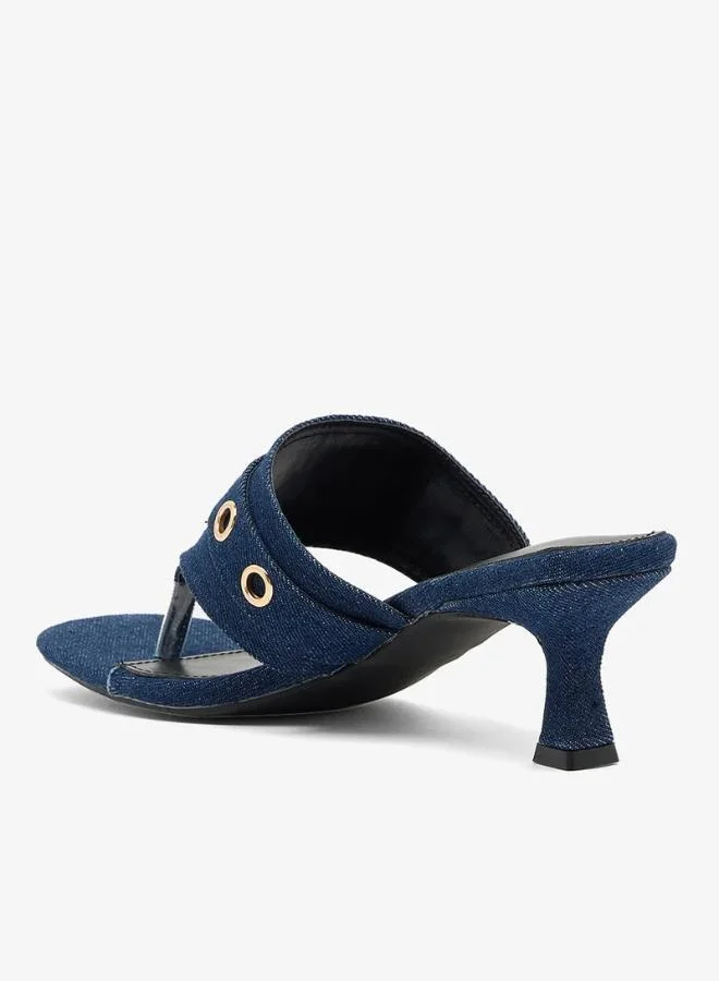 Raid blue denim Inkaa Denim Heeled Sandals for Women | Best Price UAE
