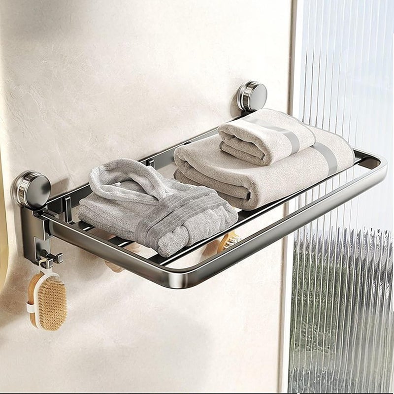 MIORAH Suction Cup Towel Holder in Bathroom| Heavy Duty No Drill Towel Hangers & Rack for Bathroom Accessories Set for Clothes(24Inch) - Image 1