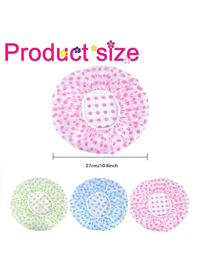 AONAT SINGARO 3 pcs Shower Caps for Women/Men Waterproof Shower Caps Reusable Shower Hats Elastic Bath Cap for Women Kids Girls, Travel Spa, Hotel and Hair Salon multi color, MULTI DESIGN. - Image 2
