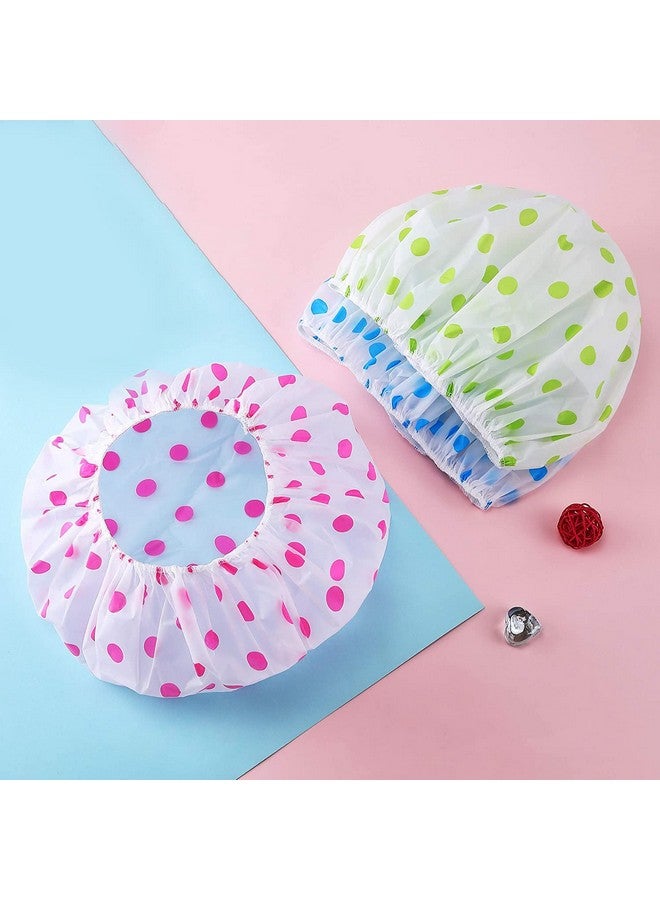 AONAT SINGARO 3 pcs Shower Caps for Women/Men Waterproof Shower Caps Reusable Shower Hats Elastic Bath Cap for Women Kids Girls, Travel Spa, Hotel and Hair Salon multi color, MULTI DESIGN. - Image 4