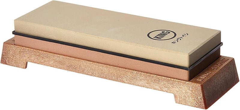 KING KW65 1000/6000 Grit Combination Whetstone with Plastic Base - Image 1