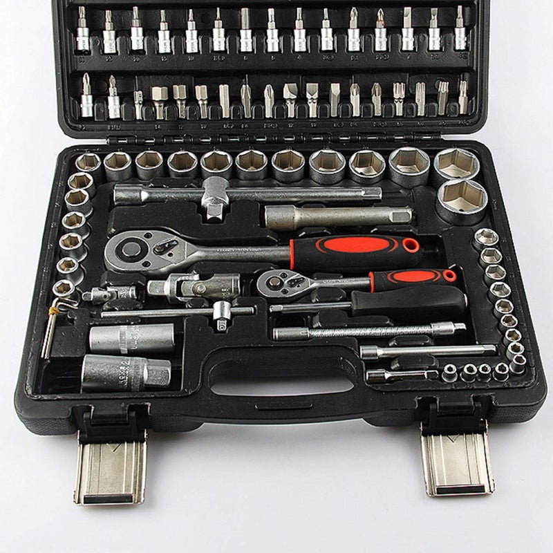 SNE 94 In 1 Tool Kit Ratchet Sets 1/2" 1/4" Socket Set Wrenches Screwdriver Tool kit spanners - Image 3
