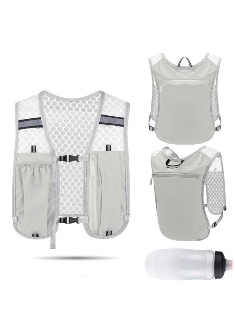 WALALLA Breathable Running Hydration Vest, Lightweight Reflective Running Backpacks with 500ml Soft Water Bottle, Adjustable Hydration Vest for Marathon Trail Running Cycling Hiking Climbing - Image 1
