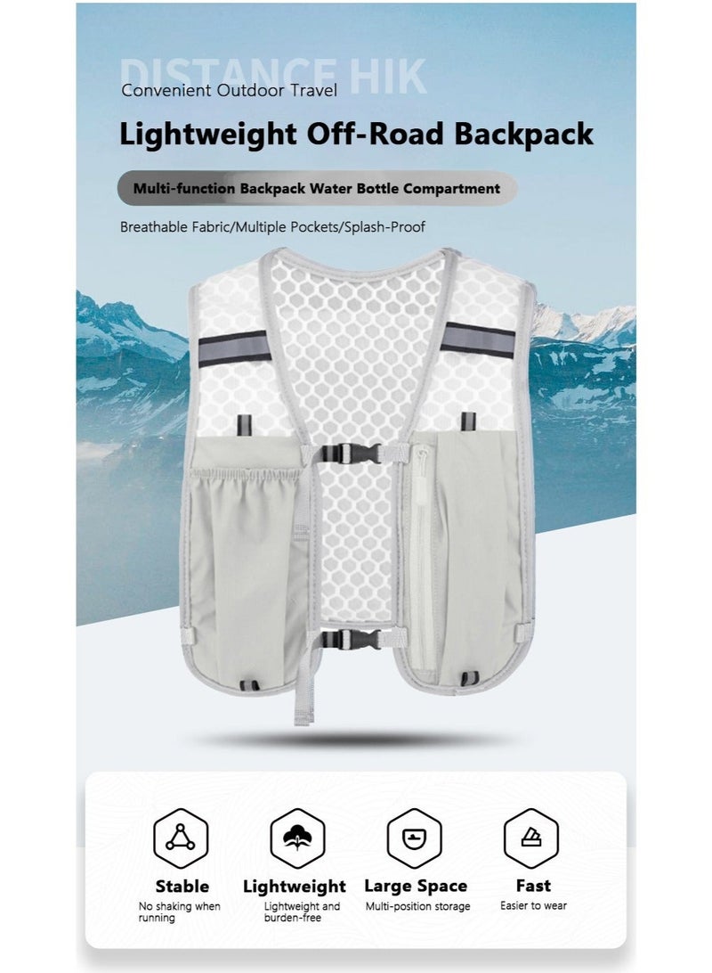 WALALLA Breathable Running Hydration Vest, Lightweight Reflective Running Backpacks with 500ml Soft Water Bottle, Adjustable Hydration Vest for Marathon Trail Running Cycling Hiking Climbing - Image 3