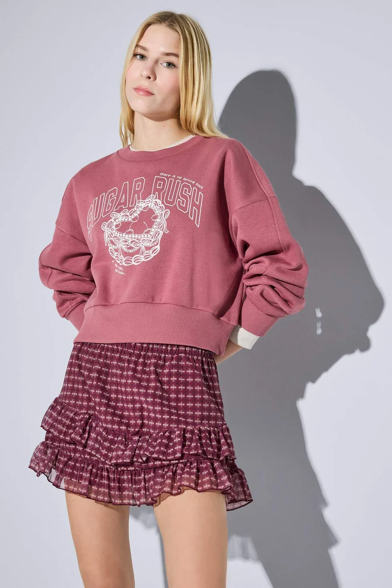 ديفاكتو Coool Plaid Tulle Combed Lining Normal Waist Mini Knitted Skirt
