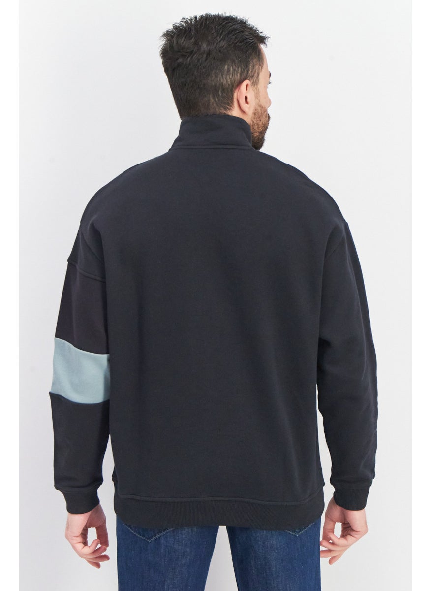 Asos Design - Men High Neck Textured Long Sleeve Sweatshirt, Convar - Image 1