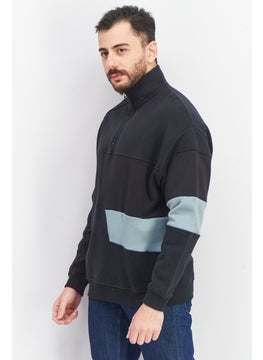 Asos Design Men High Neck Textured Long Sleeve Sweatshirt, Convar  - Image 3