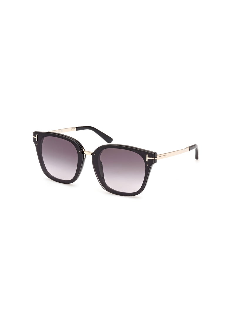 TOM FORD نظارات شمسية نسائية شكل مربع FT101401B68 حجم العدسة: 68 مليمتر - ذهبي باهت لامع - Image 1