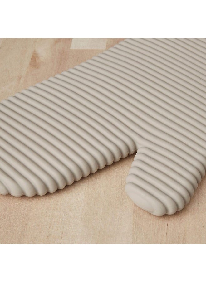 KitchenAid KitchenAid Ribbed Soft Silicone Oven Mitt Set, 7"x13", Milkshake 2 Count  - Image 3