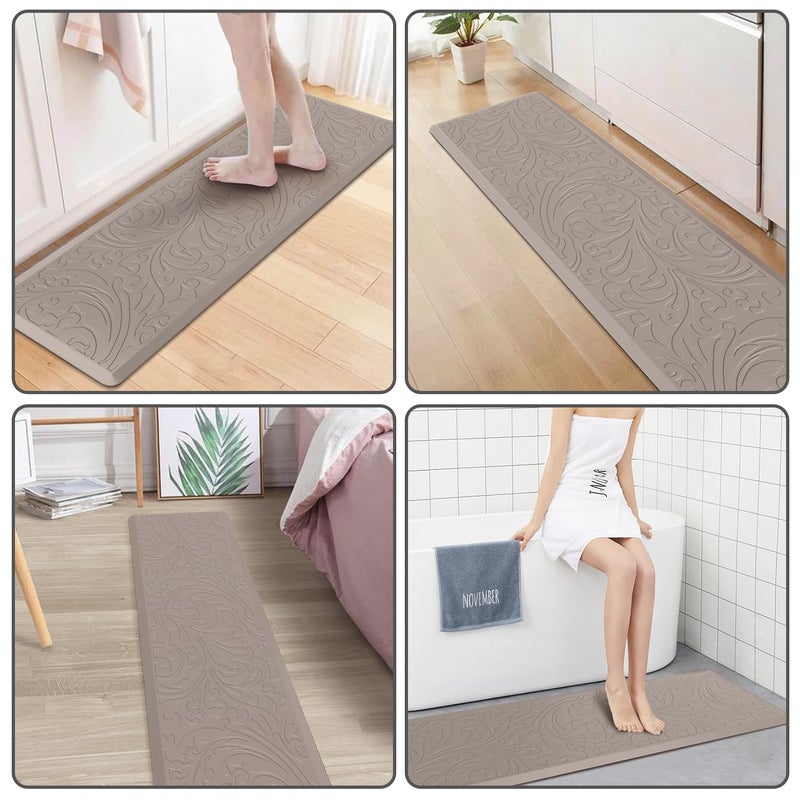 KMAT Kitchen Mat Cushioned Anti-Fatigue Waterproof Non-Slip Standing Mat Ergonomic Comfort Rug for Home,Office,Sink,Laundry,Desk 17.3" (W) x 60"(L),Khaki - Image 4