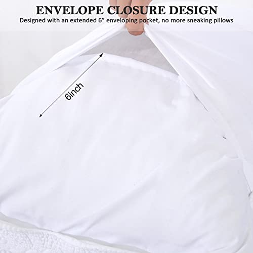 BOSOWOS Quilted Pillow Shams Set of 2, Decorative Microfiber Standard Bed Pillow Shams, Soft Pillow Covers with Envelope Closure (White, 2Pcs:20 x 26inch) - Image 4