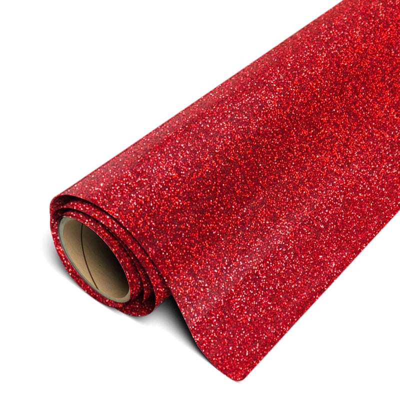 Siser Glitter HTV 12"x3ft roll (Red) Iron on Heat Transfer Vinyl - Image 1