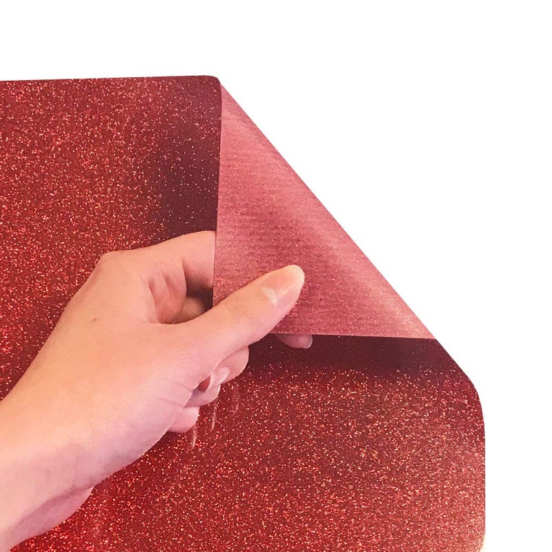 Siser Glitter HTV 12"x3ft roll (Red) Iron on Heat Transfer Vinyl - Image 2
