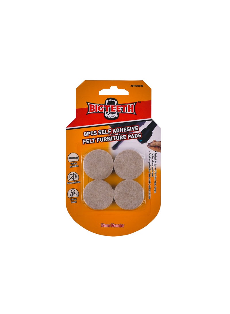 8PCS Self Adhesive Felt Furniture Pads 38mm Diameter