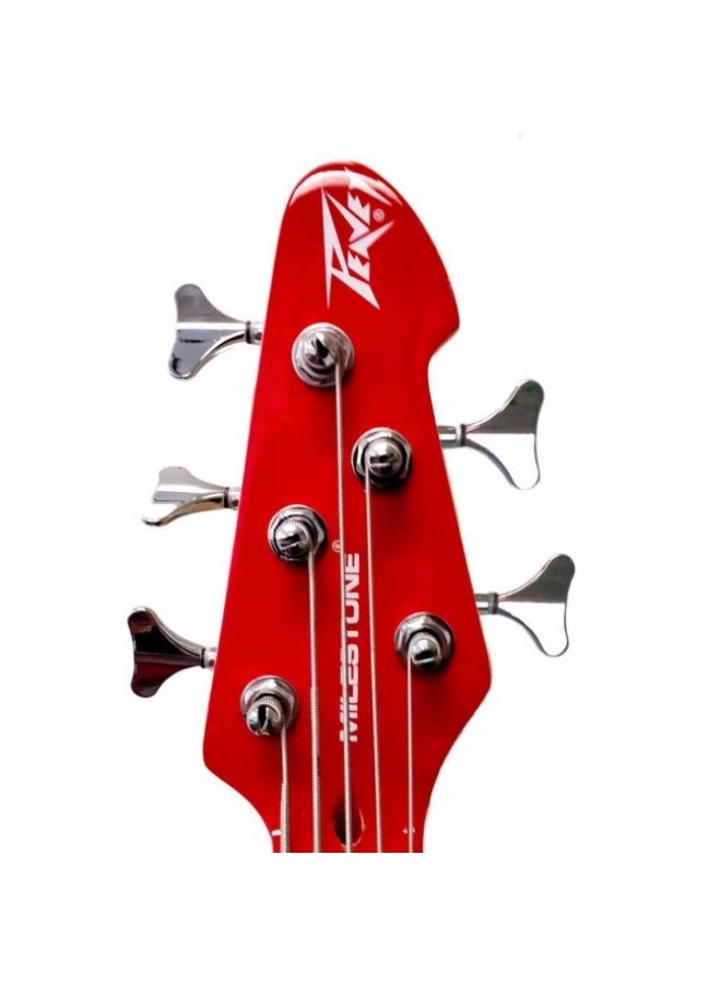 Peavey Milestone 5 Plus Red-5 String Active Bass Guitar - Image 4