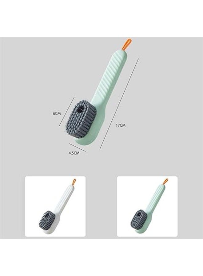 Shoe Cleaning Brushes, Multi-Functional Shoe Brush Add Liquid Function, Long Handle Brushes with Soft Bristles and Automatic Fill, Clothes Cleaning Tools (Color-White)  - Image 5