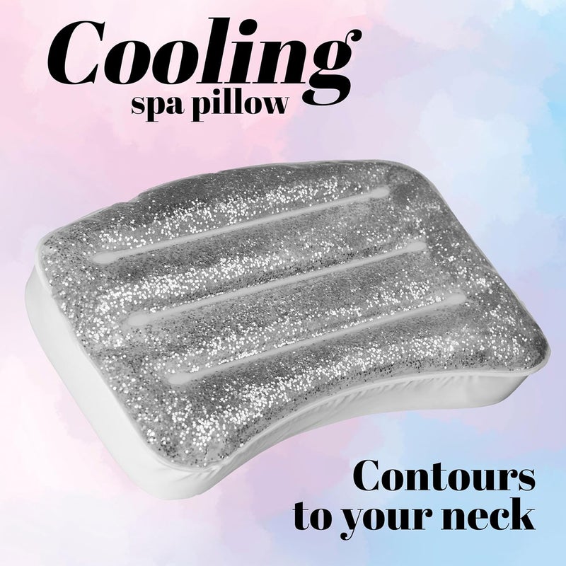 Expressions Glitter Gel Cooling Spa Pillow -Bathtub & Hot Tub Relaxation Cushion | Neck & Head Support Bath Pillow. Luxury Spa Accessory Gift for Women - Ultimate Comfort & Relaxation - Image 2