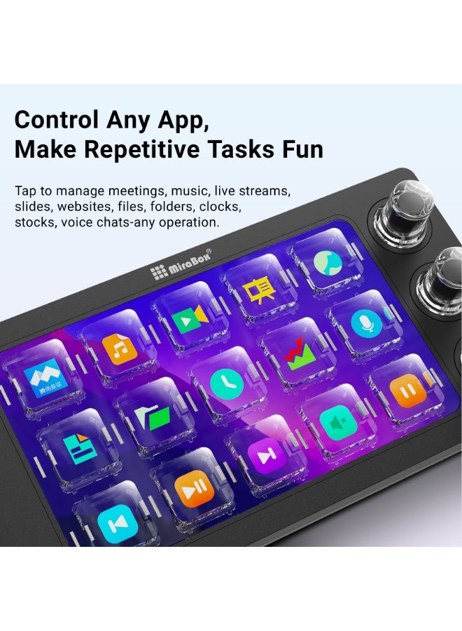 MiraBox StreamDeck Control Console Macro Key Customizable Mini Keyboard, Plug and Play for OBS, Photoshop, Excel, Zoom & More | 300+ Apps, 100+ Presets | Enhance Productivity - Image 3