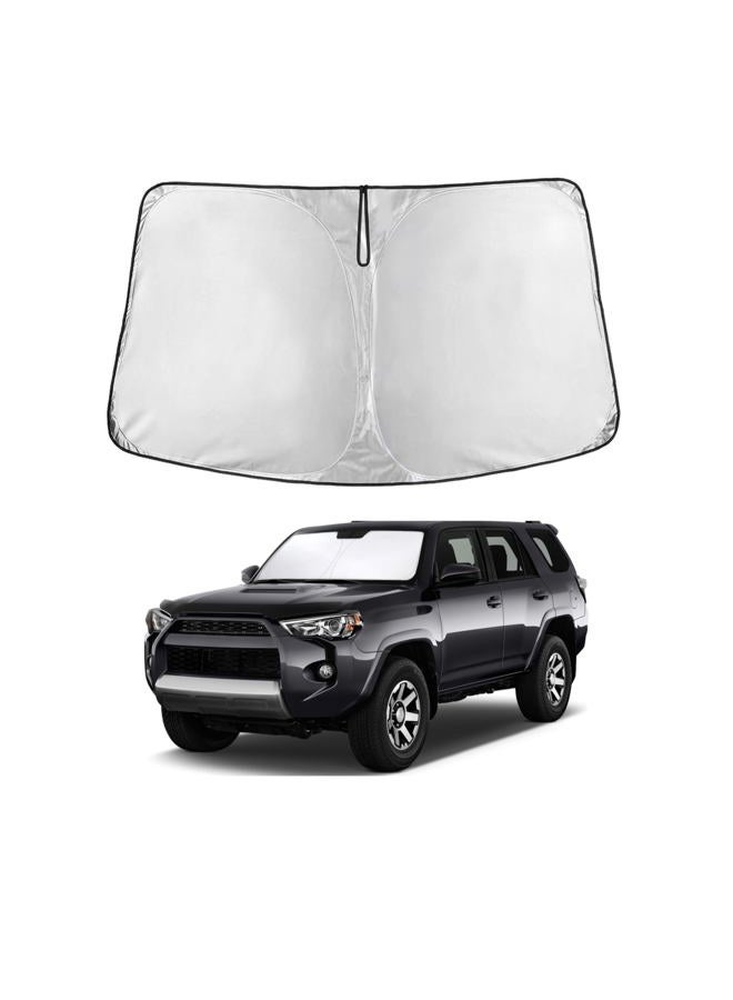 EcoNour حاجب الشمس لزجاج السيارة متوافق مع 4Runner | مادة بوليستر 210T لحاجب الشمس لزجاج السيارة | حماية من الأشعة فوق البنفسجية ووهج الشمس | يحافظ على برودة السيارة وراحتها، مصمم خصيصًا ليتناسب مع 4Runner - Image 1