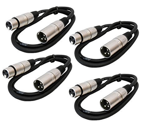 AUDIO 2000'S Audio2000'S ADC2037X4 Four-Pack 3-Foot XLR Male to XLR Female Balanced Microphone/Patch/Stage/Audio/Recording Cables (Total Four 3-Foot Cables) - Image 3