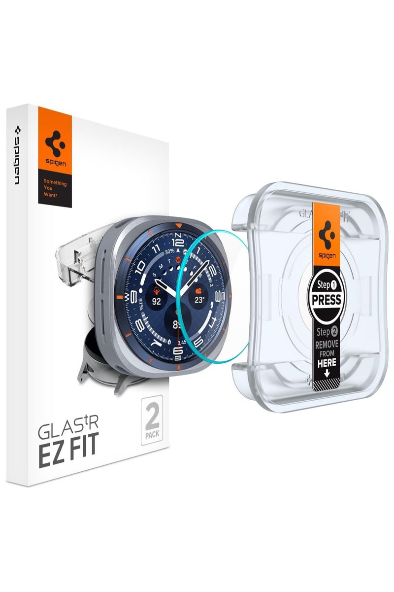 Spigen GLAStR EZ-Fit Samsung Galaxy Watch ULTRA 47mm Screen Protector [2-PACK] Tempered Glass with Auto Align Install Kit  - Image 1