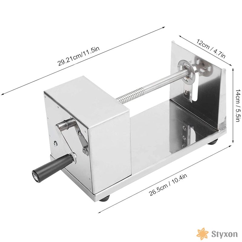 Styxon /Manual Stainless Steel Twisted Potato Slicer Spiral Vegetable Cutter French Fry |Size| 6 x 5.5 x 11.3 inches. - Image 2