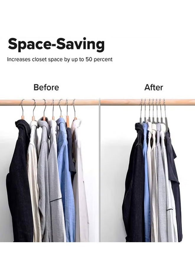50 Pieces Of Household Clothing Hanging Flocking Non-Slip Hangers, Gray