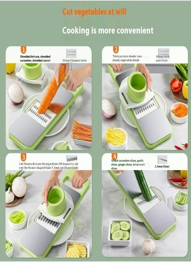 Stainless Steel Multi-Function Grater & Slicer Set – Safe & Efficient Kitchen Tool for Slicing, Shredding, and Mincing
