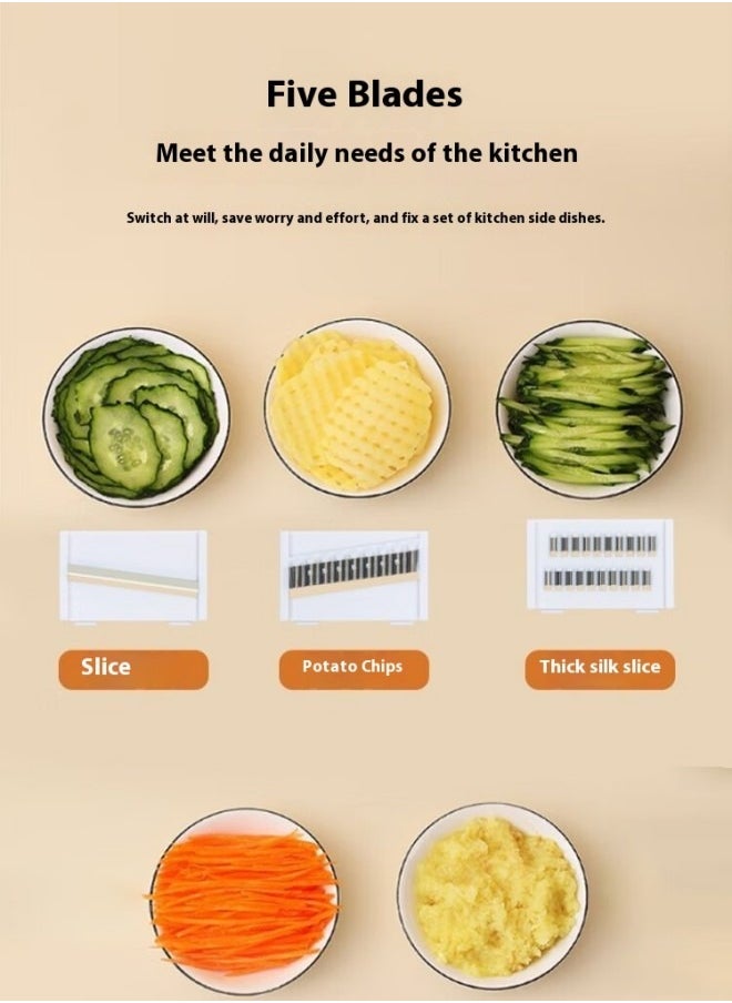 Stainless Steel Multi-Function Grater & Slicer Set – Safe & Efficient Kitchen Tool for Slicing, Shredding, and Mincing