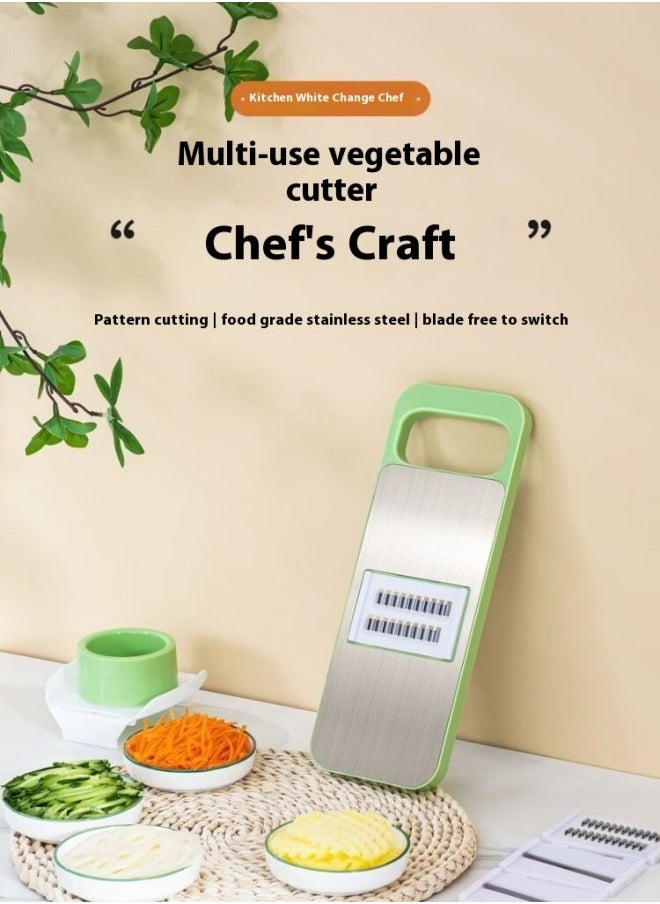 Stainless Steel Multi-Function Grater & Slicer Set – Safe & Efficient Kitchen Tool for Slicing, Shredding, and Mincing