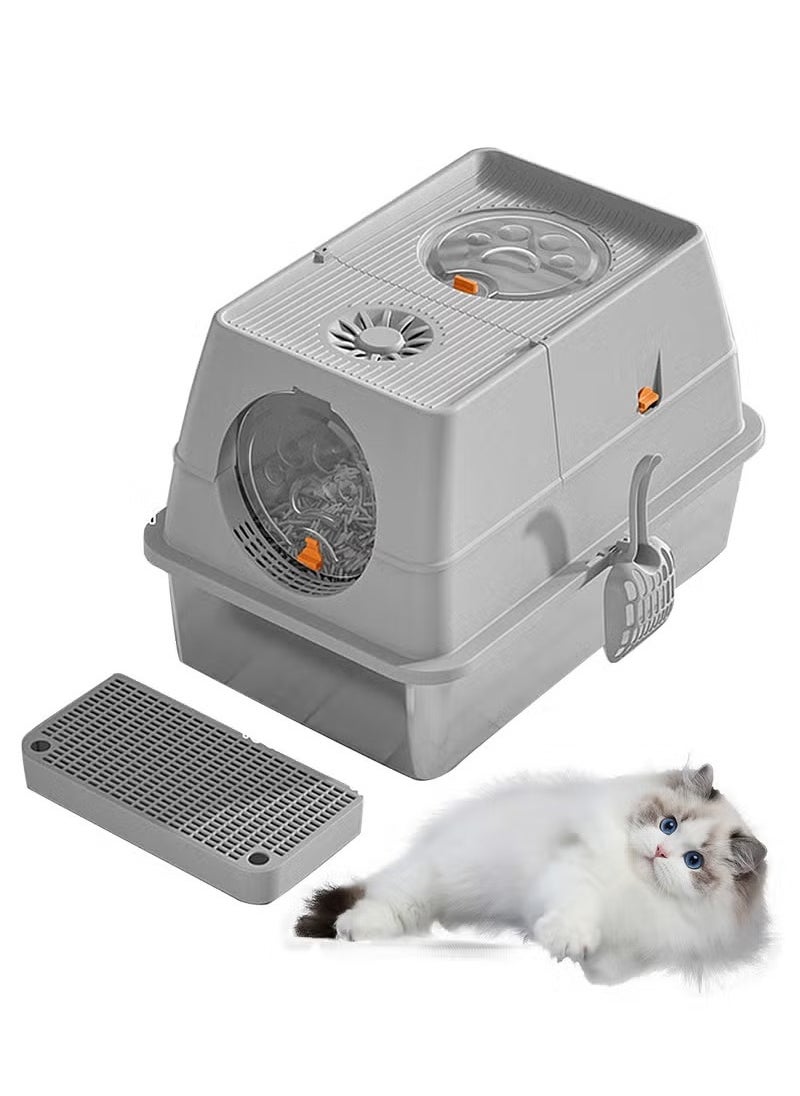 Stainless Steel Litter Box with Lid Metal Cat Litter Box with Litter Scoop Extra Large Cat Box High Sides - pzsku/Z1C34603BB1F9A0A4A463Z/45/1741527079/b29142f7-1775-43d7-ad9c-5f2dcc40c7ea